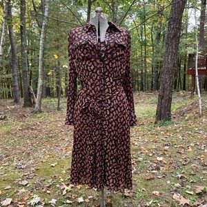 Diane Von Furstenberg Tie Paisley Dress with matching Slip Size Medium